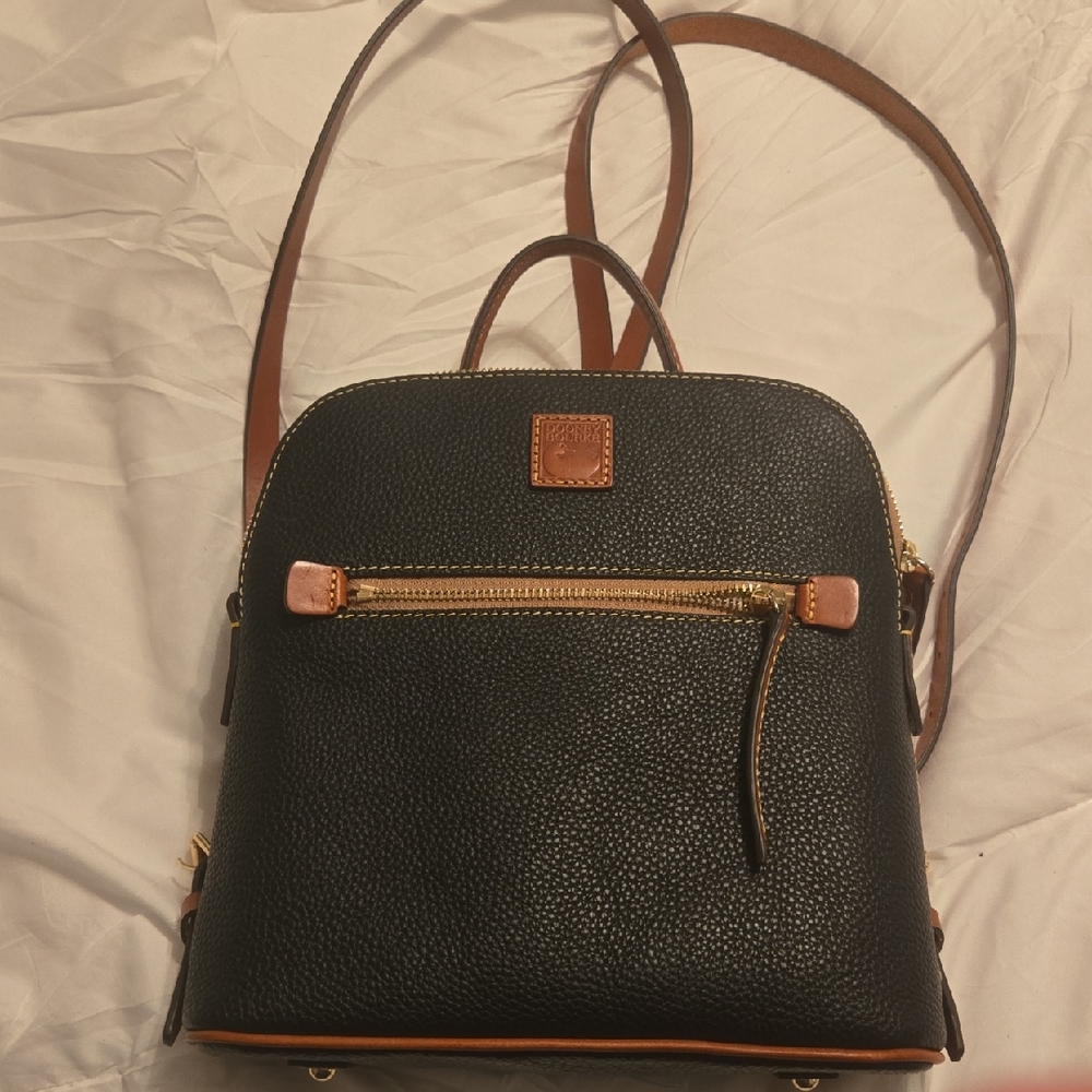 Chic Black and Brown Leather Backpack